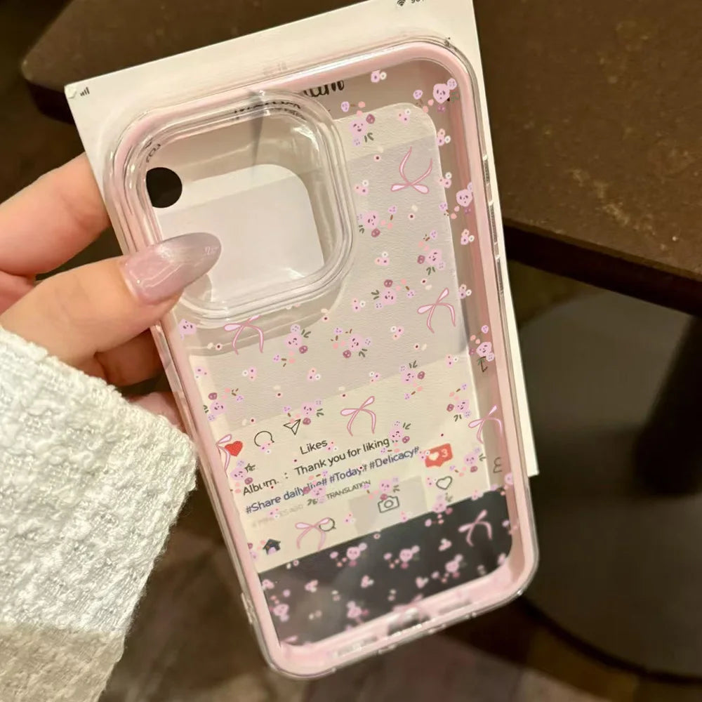 Flower Phone Case For iPhone 17 Pro Case iPhone 16 13 11 15 14 12 Pro Max 17 Air Soft Shockproof Clear Cover