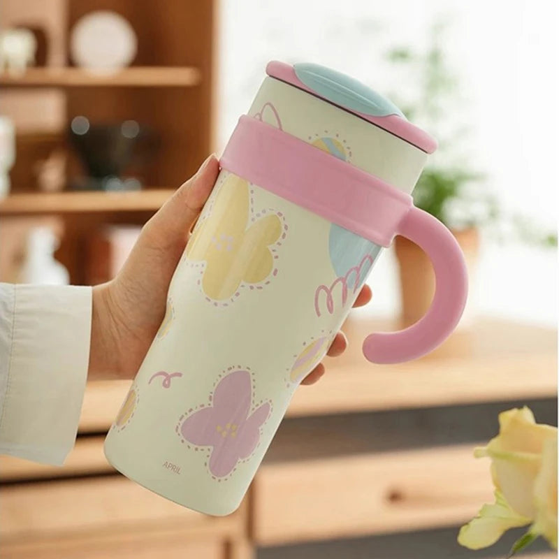 Cute Cat Thermos Cup With Handle