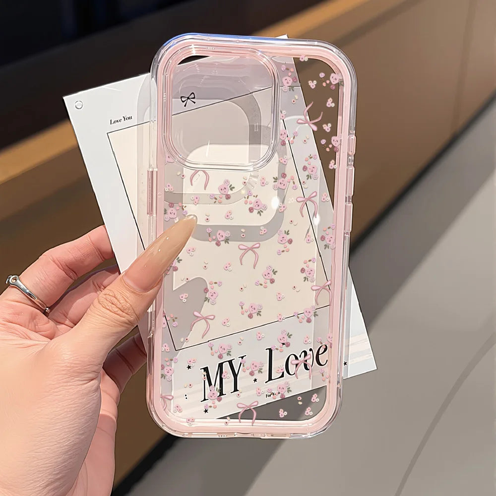 Flower Phone Case For iPhone 17 Pro Case iPhone 16 13 11 15 14 12 Pro Max 17 Air Soft Shockproof Clear Cover