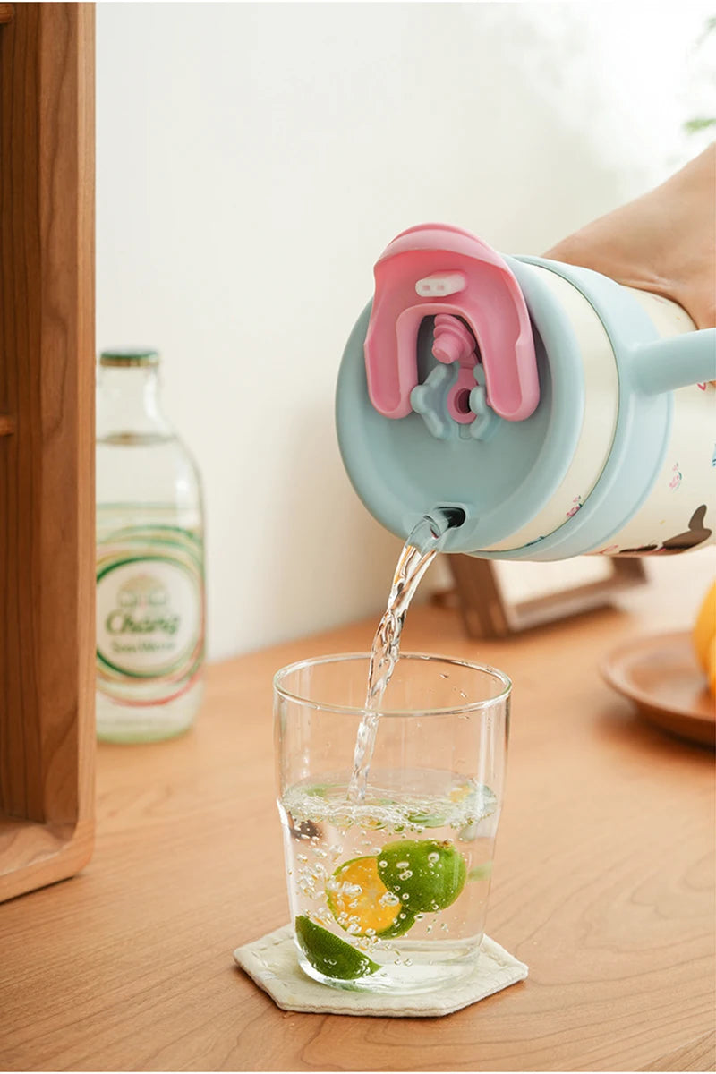 Cute Cat Thermos Cup With Handle
