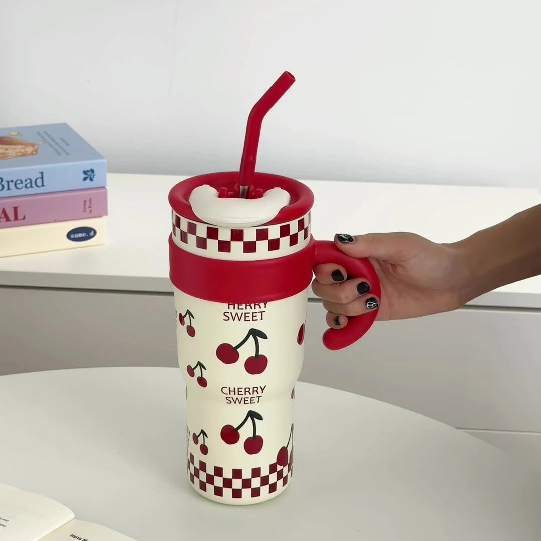 Cute Cat Thermos Cup With Handle