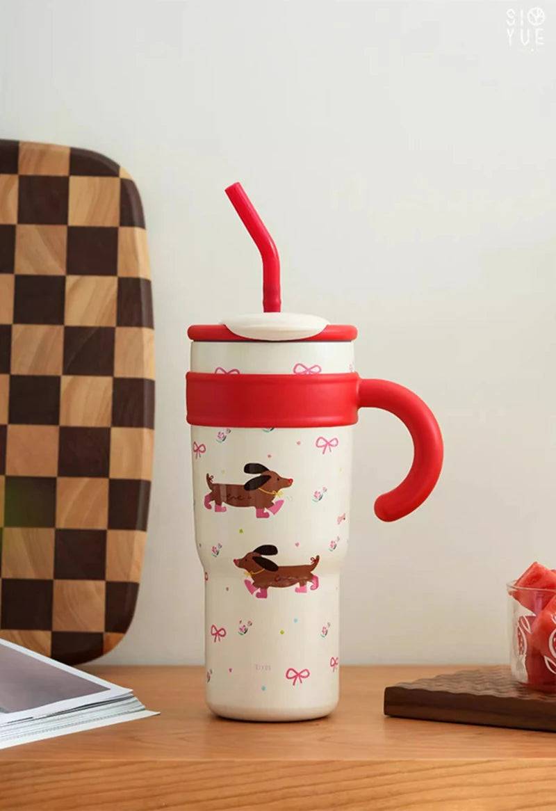 Cute Cat Thermos Cup With Handle