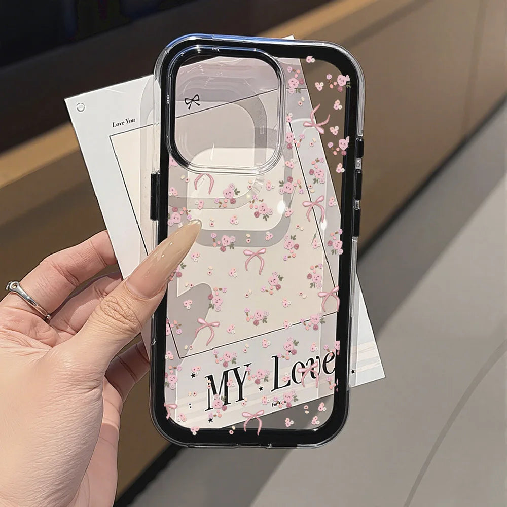 Flower Phone Case For iPhone 17 Pro Case iPhone 16 13 11 15 14 12 Pro Max 17 Air Soft Shockproof Clear Cover