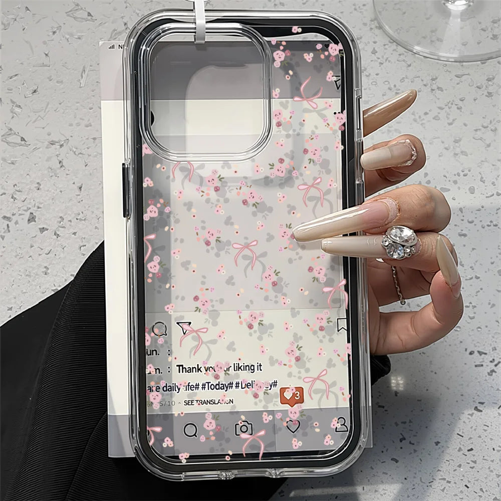 Flower Phone Case For iPhone 17 Pro Case iPhone 16 13 11 15 14 12 Pro Max 17 Air Soft Shockproof Clear Cover