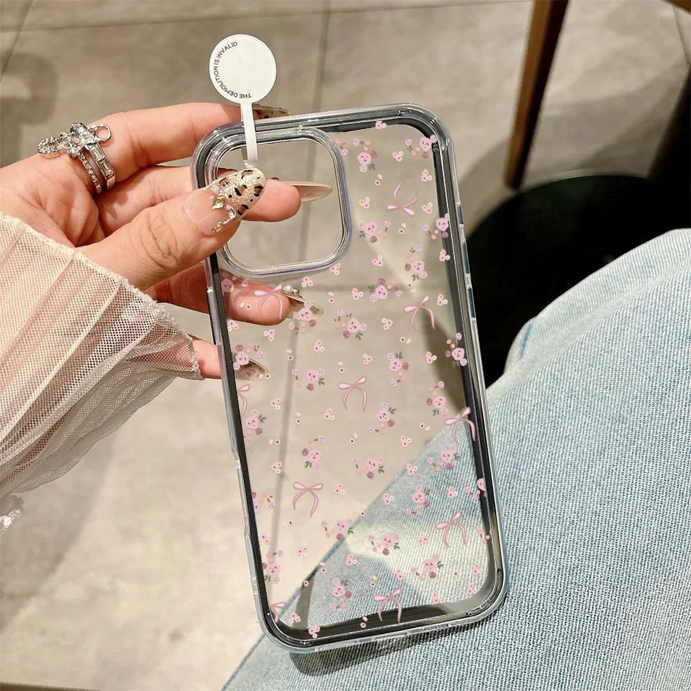 Flower Phone Case For iPhone 17 Pro Case iPhone 16 13 11 15 14 12 Pro Max 17 Air Soft Shockproof Clear Cover