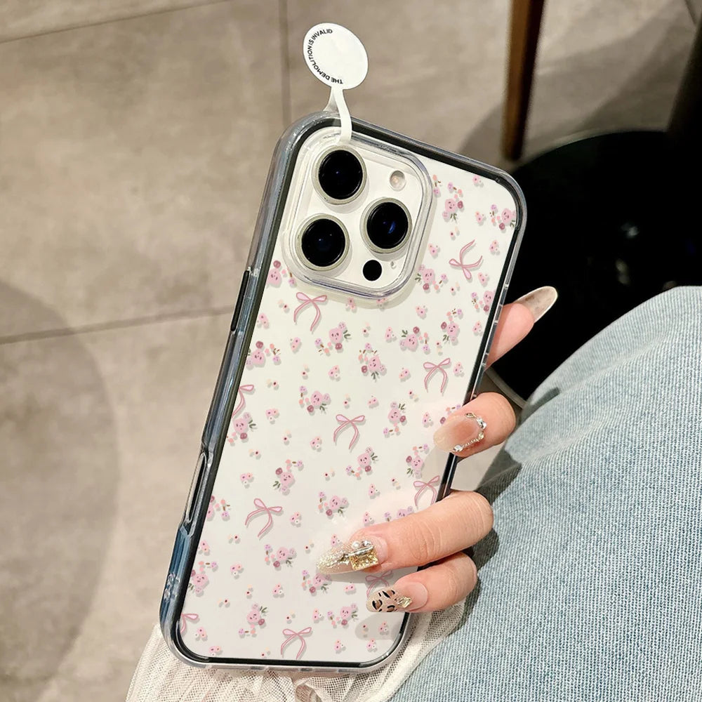 Flower Phone Case For iPhone 17 Pro Case iPhone 16 13 11 15 14 12 Pro Max 17 Air Soft Shockproof Clear Cover