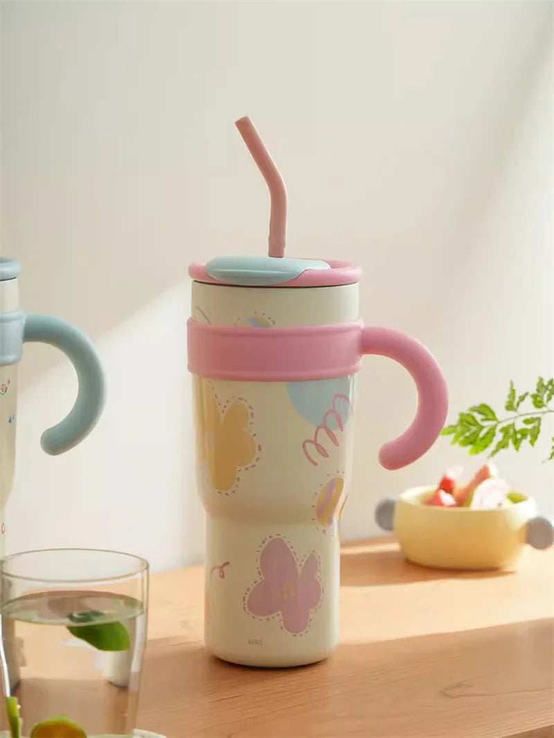 Cute Cat Thermos Cup With Handle