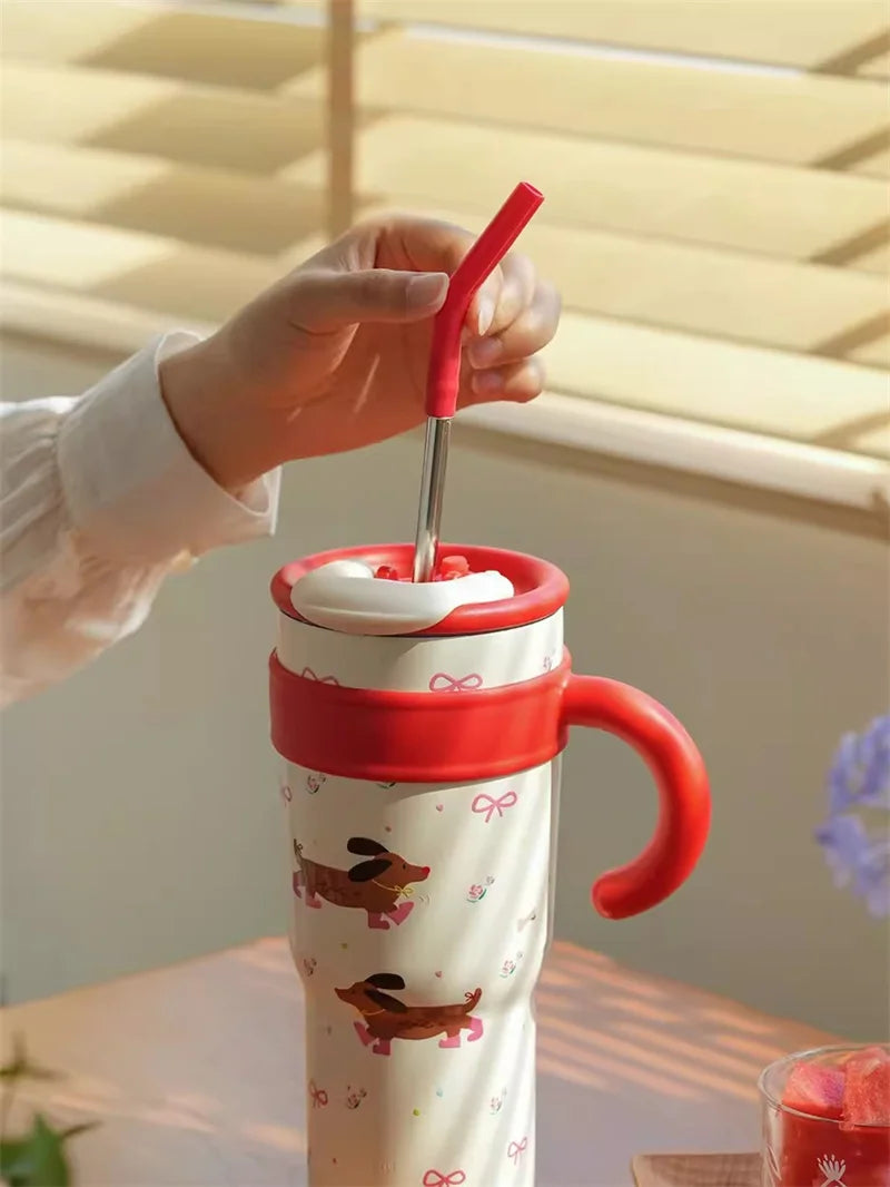 Cute Cat Thermos Cup With Handle