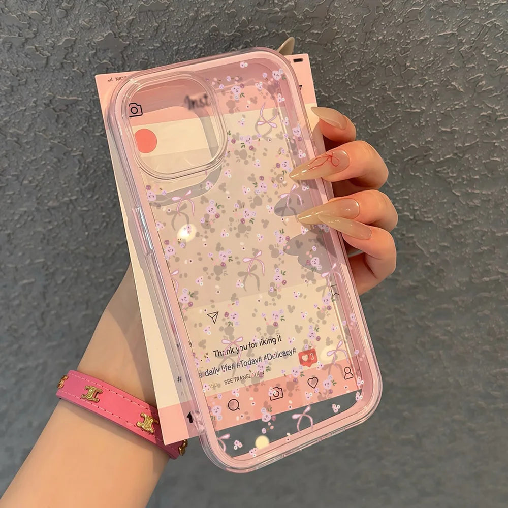 Flower Phone Case For iPhone 17 Pro Case iPhone 16 13 11 15 14 12 Pro Max 17 Air Soft Shockproof Clear Cover