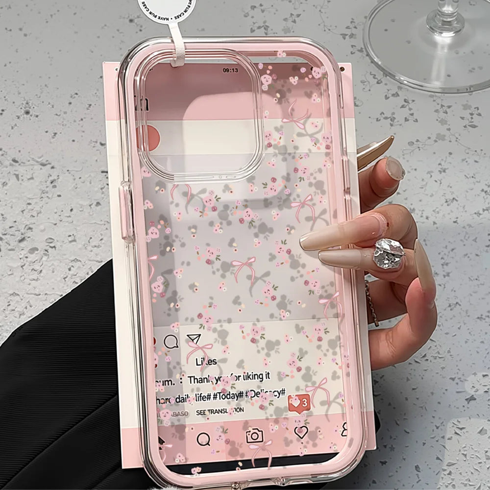 Flower Phone Case For iPhone 17 Pro Case iPhone 16 13 11 15 14 12 Pro Max 17 Air Soft Shockproof Clear Cover