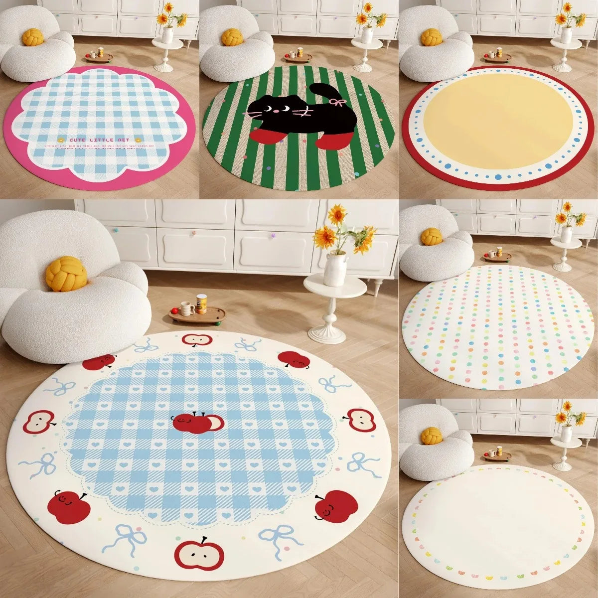 Colorful Round Non-Slip Carpet