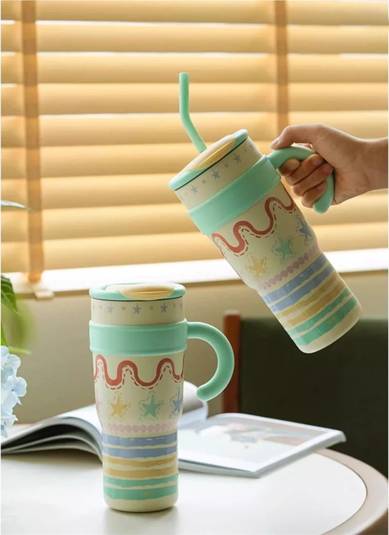 Cute Cat Thermos Cup With Handle
