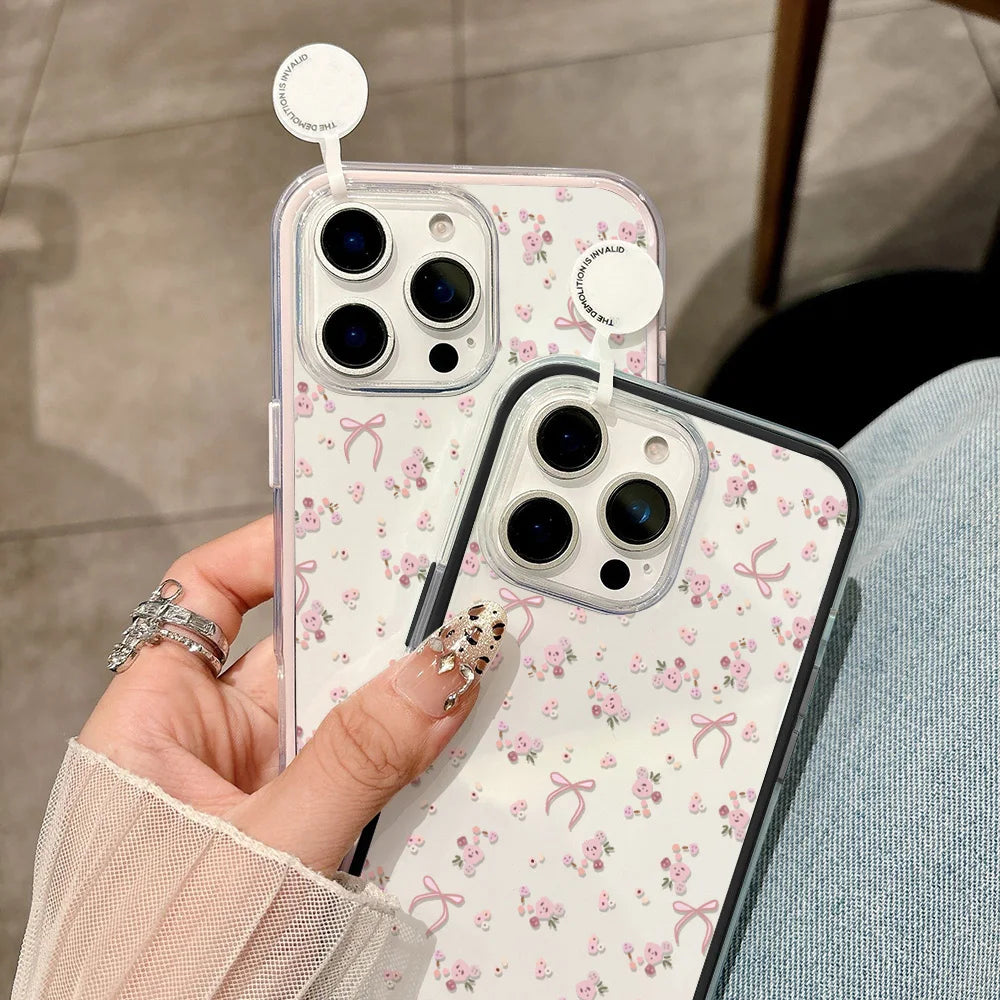 Flower Phone Case For iPhone 17 Pro Case iPhone 16 13 11 15 14 12 Pro Max 17 Air Soft Shockproof Clear Cover