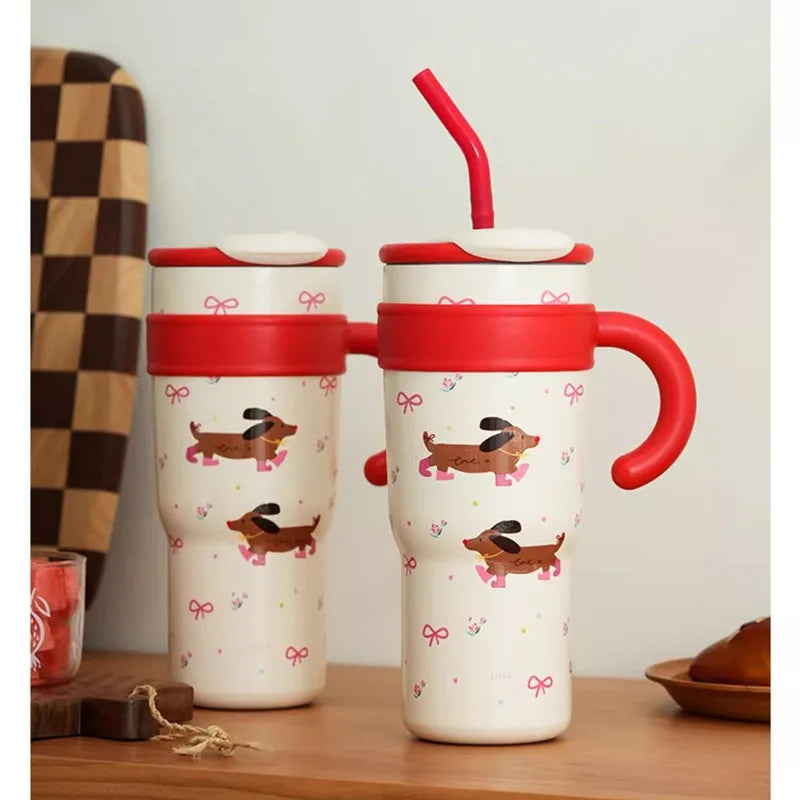 Cute Cat Thermos Cup With Handle