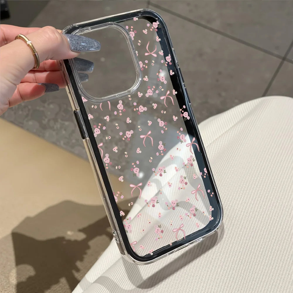 Flower Phone Case For iPhone 17 Pro Case iPhone 16 13 11 15 14 12 Pro Max 17 Air Soft Shockproof Clear Cover